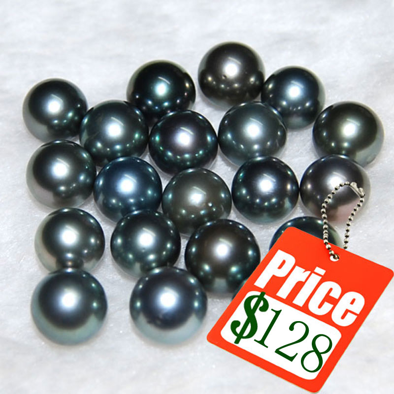12-13mm AAA Natural Genuine Round Black Tahitian Pearl,Sold by Piece