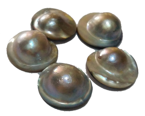AA 18-19mm Untrimmed Natural Grey Mabe Pearl For Sale,Sold by Piece