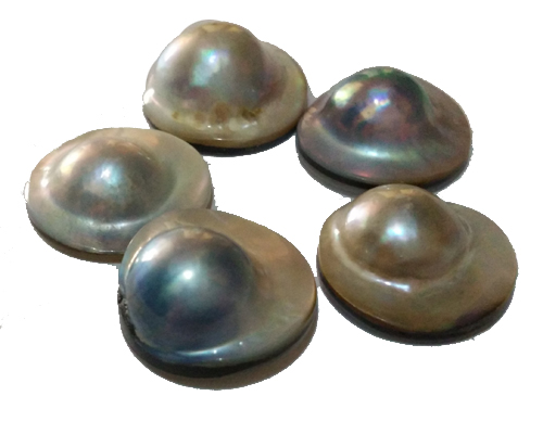 AA 17-18mm Untrimmed Natural Grey Mabe Pearl For Sale,Sold by Piece