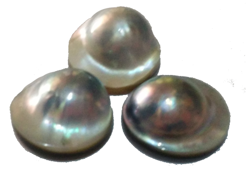 AA 16-17 mm Untrimmed Natural Grey Mabe Pearl For Sale,Sold by Piece