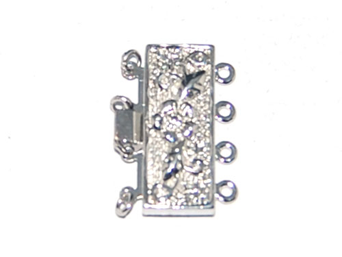 3 rows 10-16mm White Silver Rectangular Jewelry Clasp
