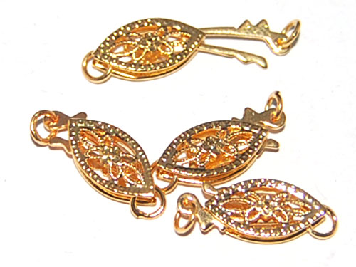 Wholesale 7-12mm Yellow Gold Plated Fish Shaped Jewelry Clasp