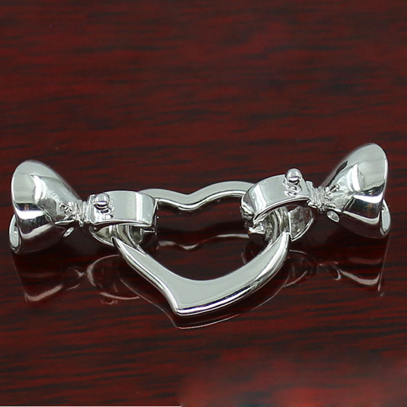 Wholesale 12x40mm White Gold Filled Heart Shaped Jewelry Clasp