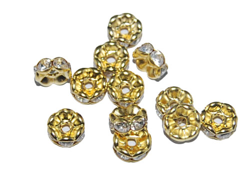 Golden Austria Diamond Rondelle Spacer Beads,Sold by Lot,100pcs Per Lot