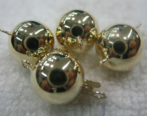 Wholesale 14K Yellow Gold Smooth Ball Shaped Jewelry Clasp