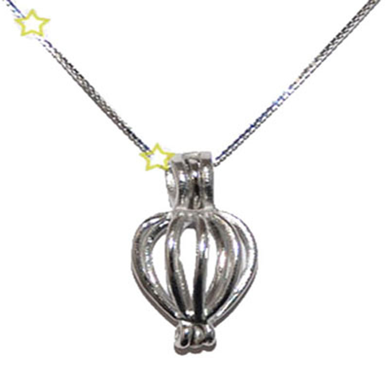 Wholesale 925 Silver Chain with Cage Pendent Necklace