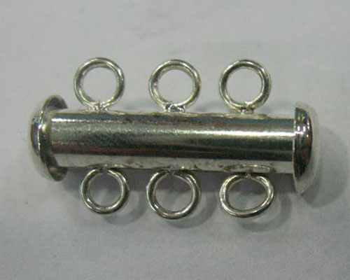 16mm 3 rows Tube Shaped 925 Sterling Silver Clasp
