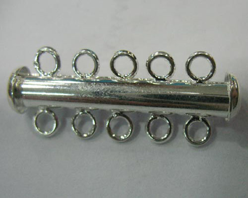 30mm 5 rows Tube Shaped 925 Sterling Silver Clasp