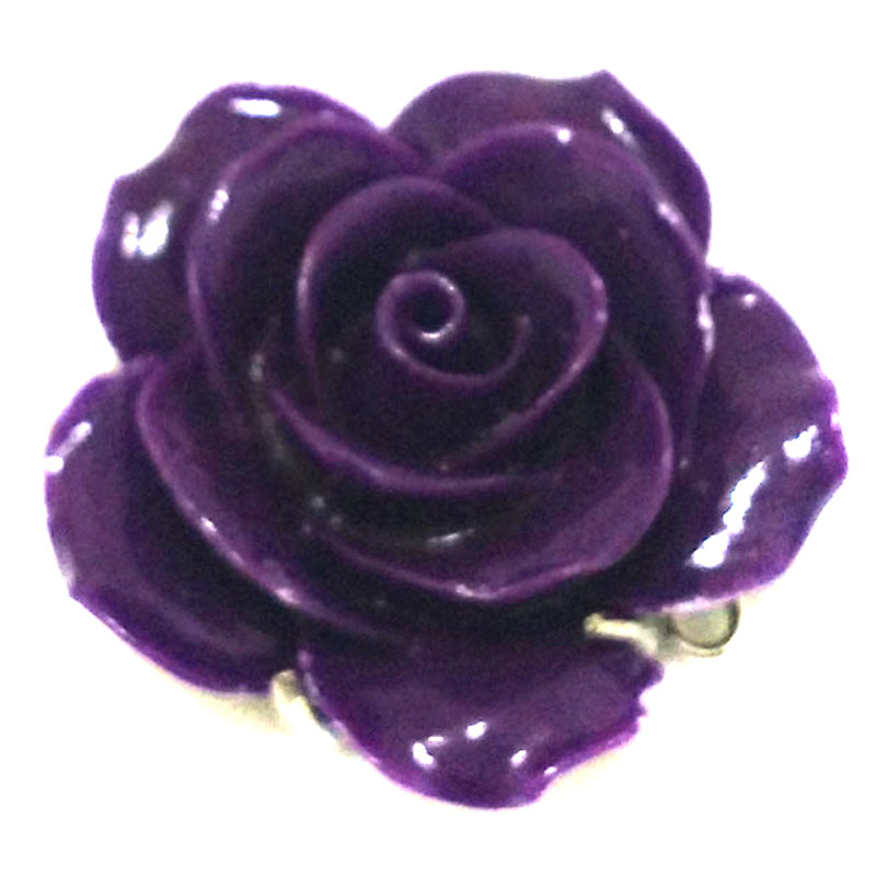 Wholesale 3 Rows 20mm Purple Carved Flower Style Necklacee Clasp