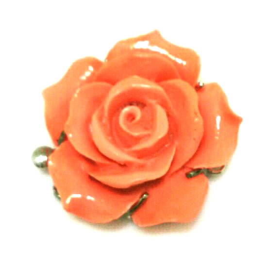 Wholesale 3 Rows 20mm Orange Carved Flower Style Necklace Clasp