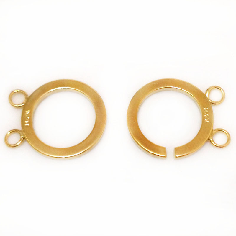 Wholesale 18 mm Double Row Gold Plated Circle 925 Silver Clasp