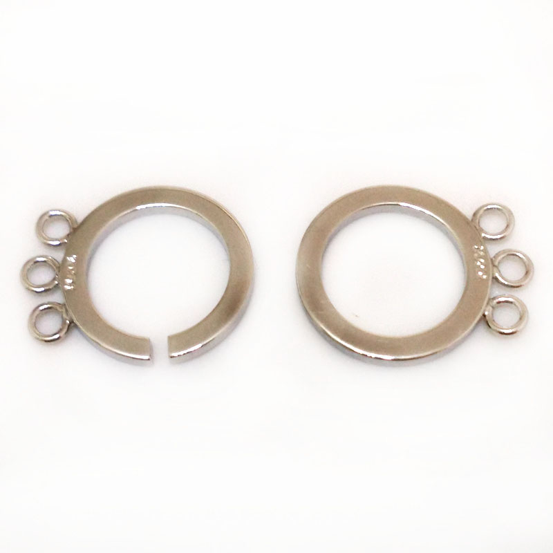 Wholesale 18mm Three Rows Circle 925 Silver Clasp