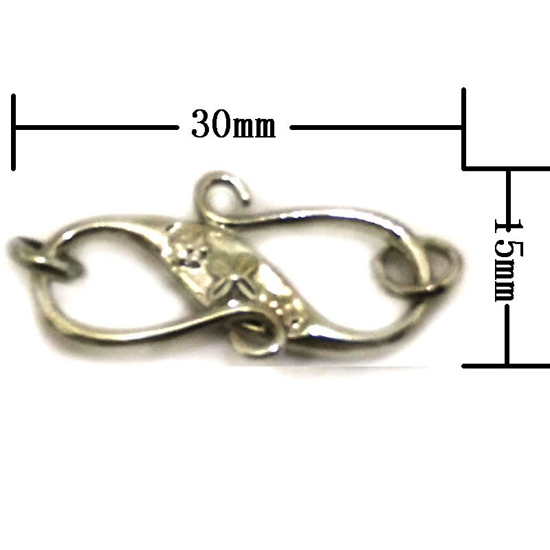 Wholesale 10x30mm Rhodium Plated Lobster 925 Silver Clasp