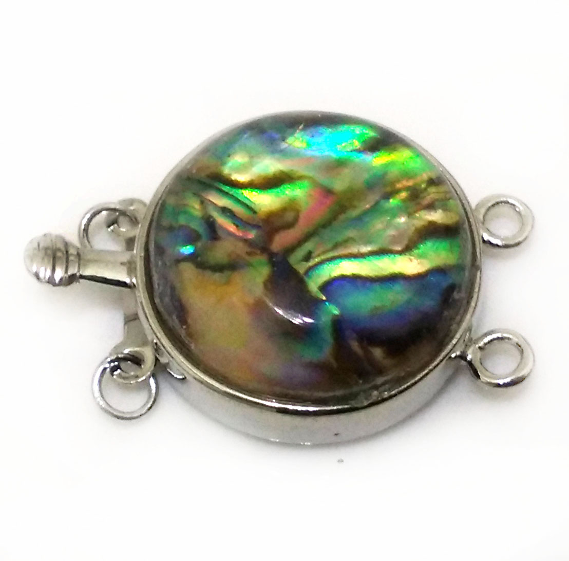 Wholesale 2 Rows 20mm Round Abalone Necklace Clasp