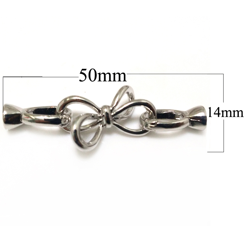 Wholesale 14x50mm Single Row Butterfly Style 925 Silver Clasp