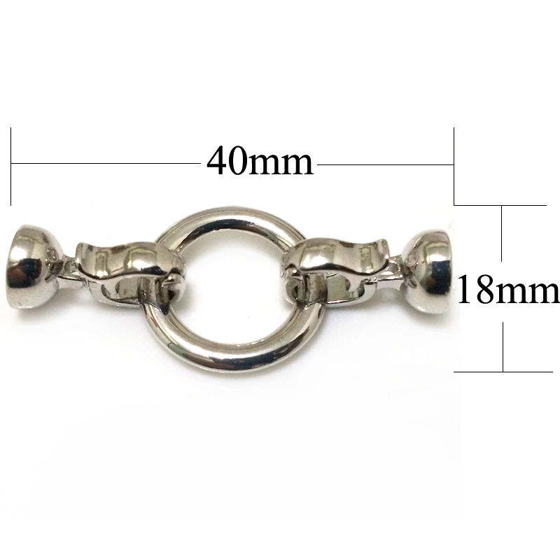 Wholesale 18x40mm Single Row Circle Style Silver Jewelry Clasp