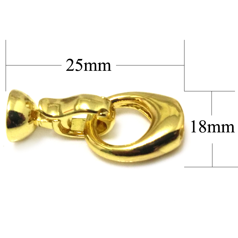 Wholesale 18x25mm Single Row Safety Yellow Gold Filled Jewelry Clasp