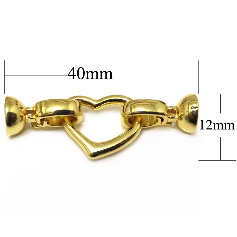 Wholesale 12x40mm Gold Filled Heart Style Jewelry Clasp