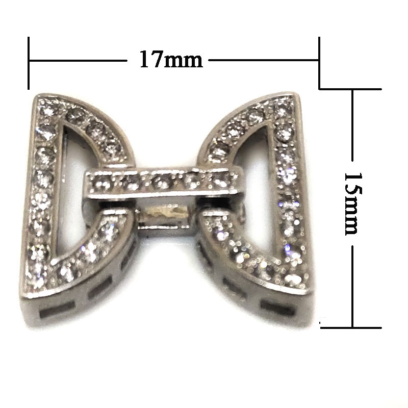 Wholesale 15x17mm 4 Rows 925 Sterling Jewelry Clasp