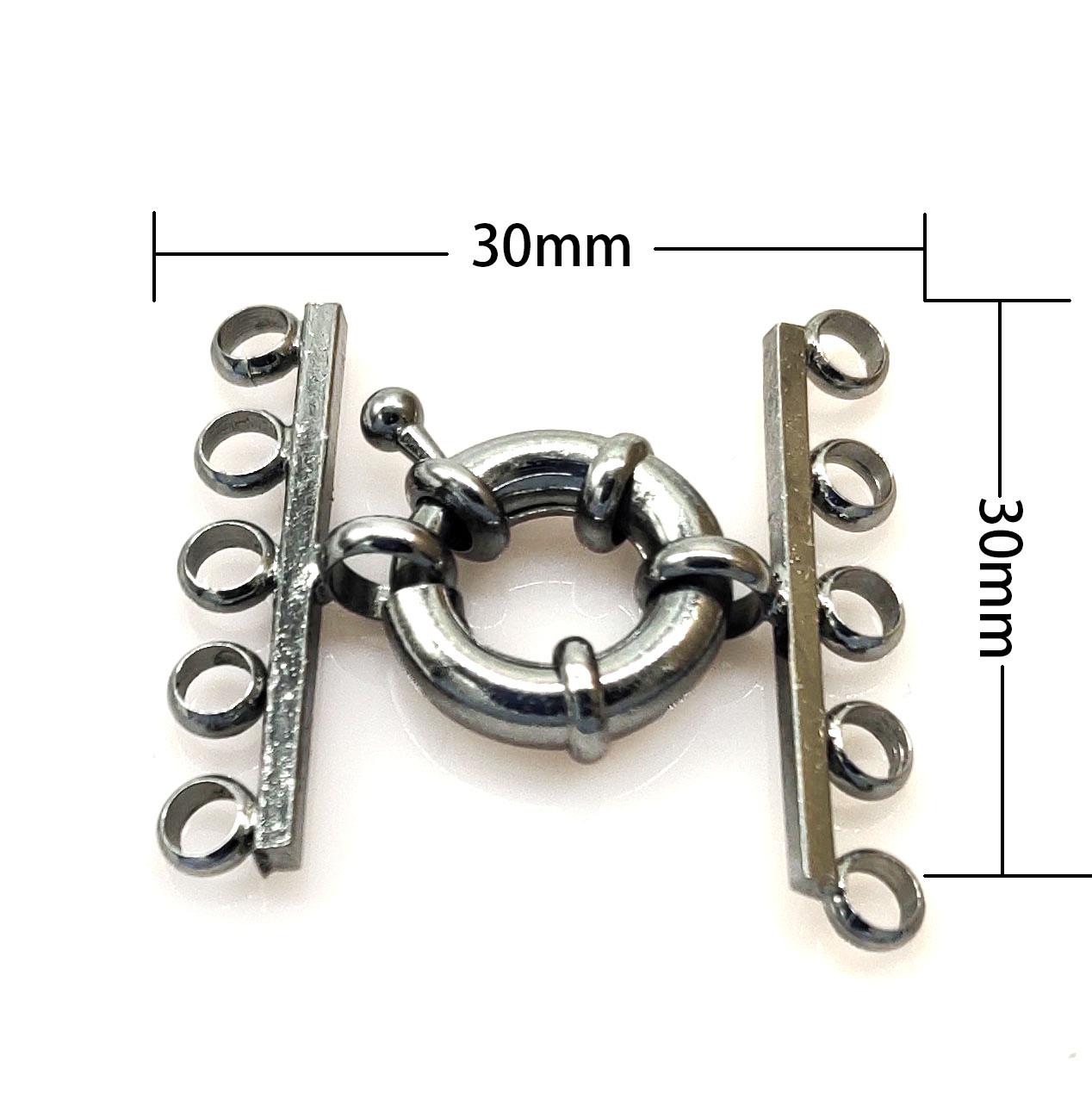 Wholesale 30x30mm 5 Rows Spring Jump Ring Necklace Jewelry Clasp