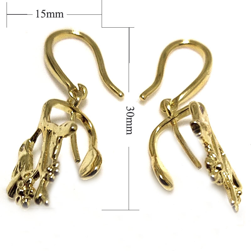Wholesale Yellow Gold Filled 925 Silver Earring Hook,Sold by Pair
