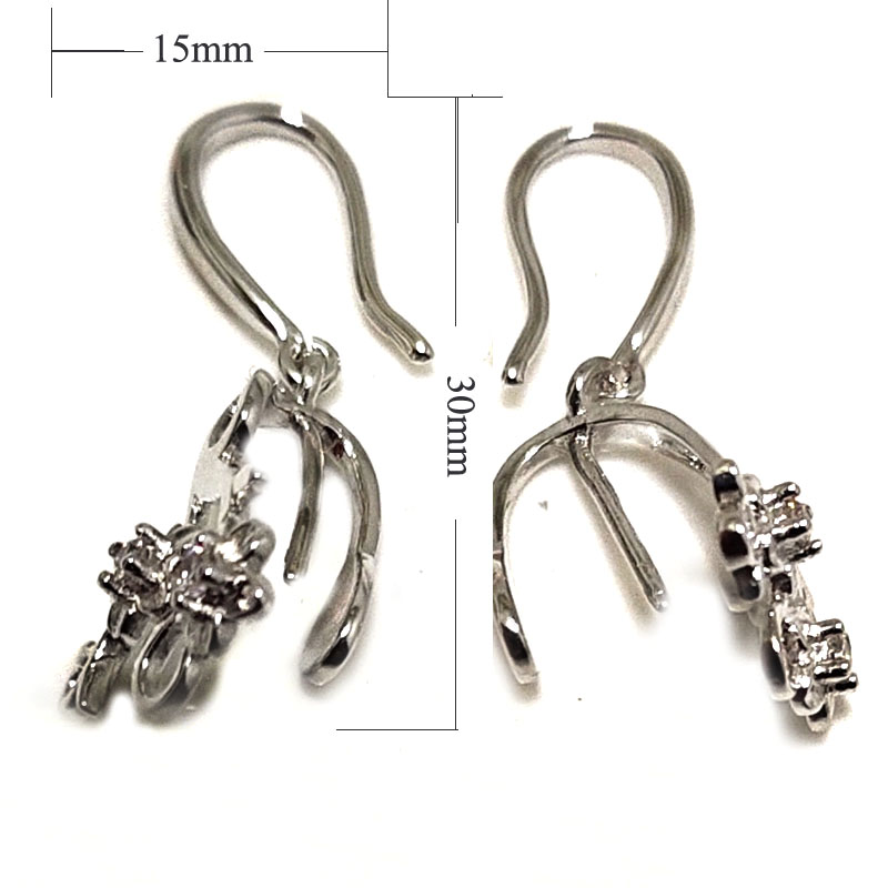 Wholesale White Gold Filled 925 Silver Hook Earring,Sold by Pair