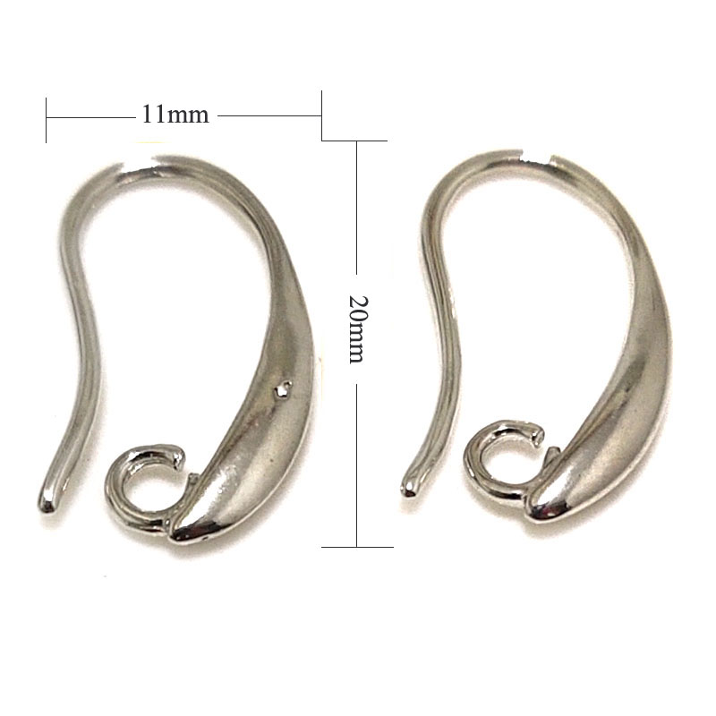 Wholesale 11x20mm White Gold Filled Hook Dangle Earring Hook