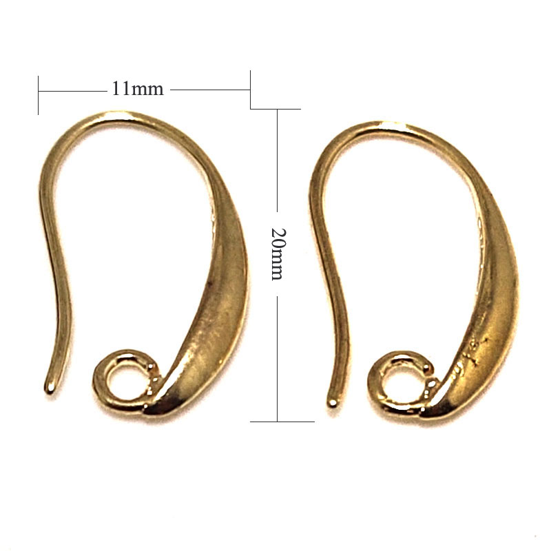 Wholesale 11x20mm Yellow Gold Filled Hook Dangle Earring Hook