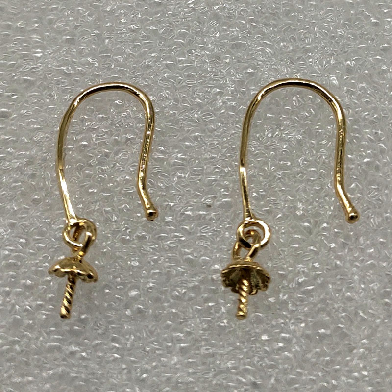 10X20mm 14K Yellow Gold Earring Hook with Bail,Sold by Pair