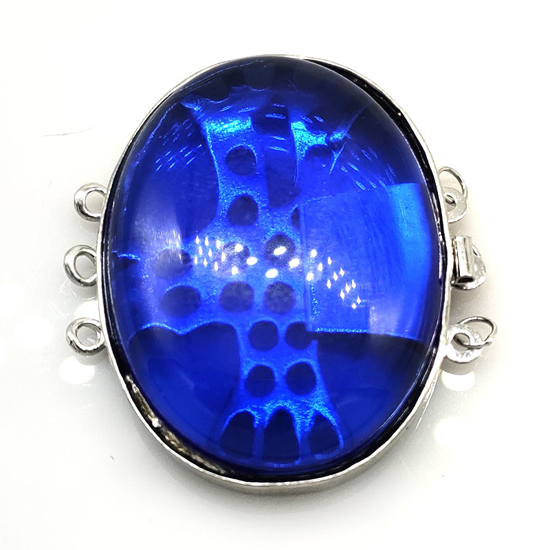 Wholesale 30x40mm Three-Row Natural Lapis Lazuli Elliptical Jewelry