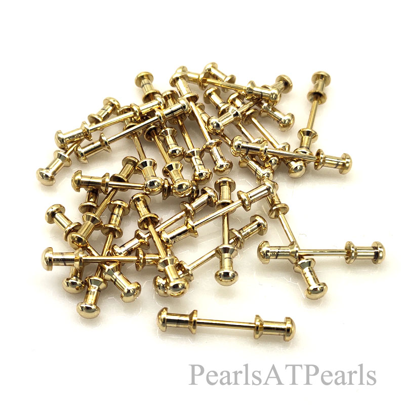 Gold Filled Screw Pin Post Bracelet Plug Kit for Rubber Silicone Band