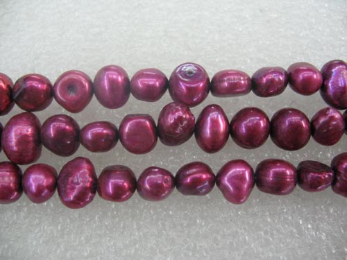 16 inches Dark Red Natural Nugget Pearls Loose Strand