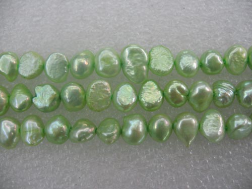 16 inches Light Green Natural Nugget Pearls Loose Strand