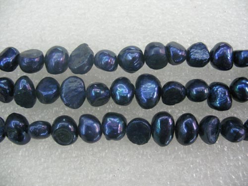 16 inches Dark Blue Natural Nugget Pearls Loose Strand