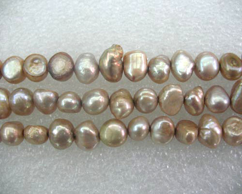 16 inches Champagne Natural Nugget Pearls Loose Strand