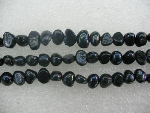 16 inches Black Natural Nugget Pearls Loose Strand