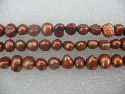 16 inches Brown Natural Nugget Pearls Loose Strand