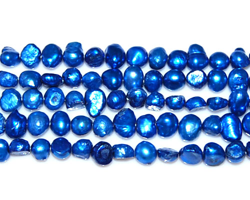 16 inches Blue Natural Nugget Pearls Loose Strand