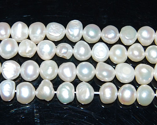 16 inches Natural White Nugget Pearls Loose Strand