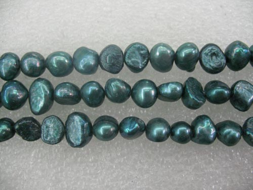 16 inches Ocean Blue Natural Nugget Pearls Loose Strand