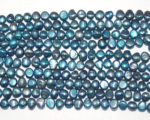16 inches Dark Blue Natural Nugget Pearl Loose Strand