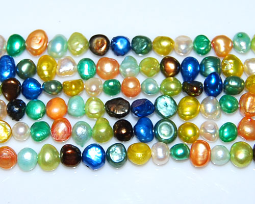16 inches 7-8mm Multicolor Natural Nugget Pearls Loose Strand