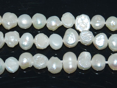 16 inches 8-9mm AA Natural White Nugget Pearls Loose Strand