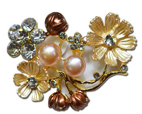 7-8 mm Natural Button Pearl Fashion Brooch