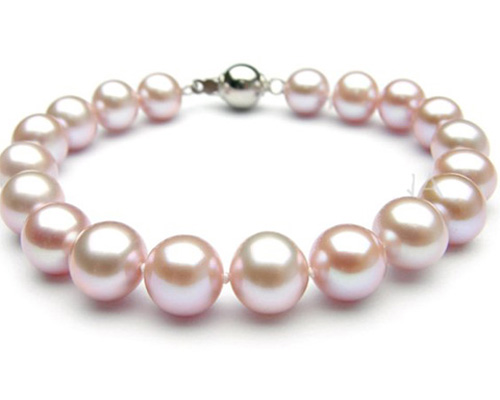 7.5 inches AA 9-10mm Lavender Pearl Bracelet with 925 Silver Clasp
