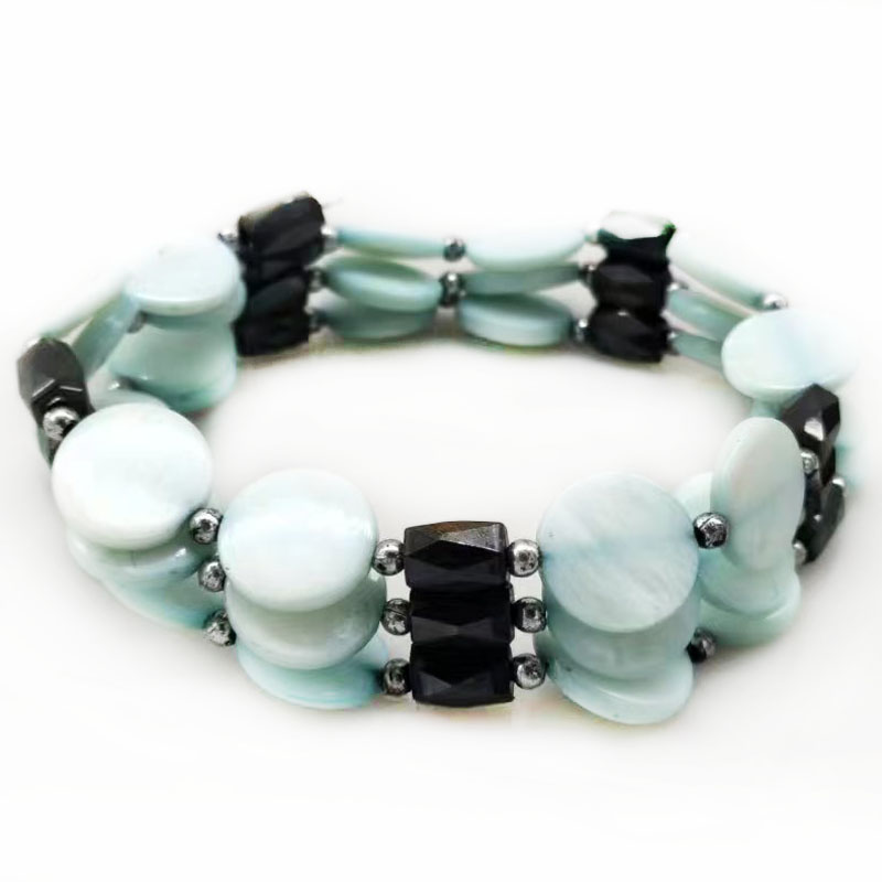 32 inches Light Blue Mother of Pearl Magnete Wrap Bracelet