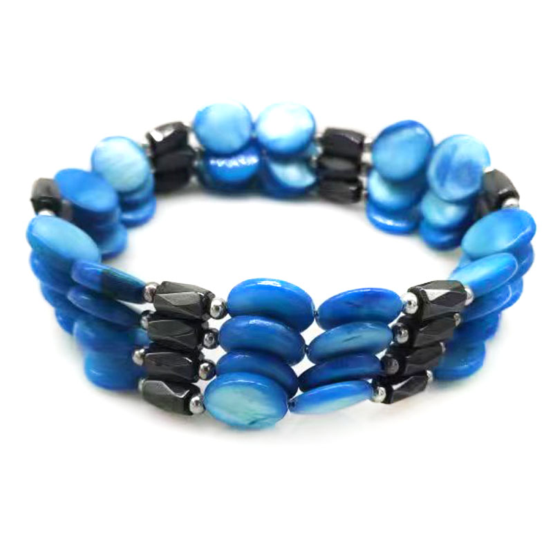 32 inches Sky Blue Mother of Pearl Magnete Wrap Bracelet