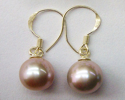 8-9mm Natural Lavender Pearl Drop Earring with 925 Silver Hook,Sold by Pair