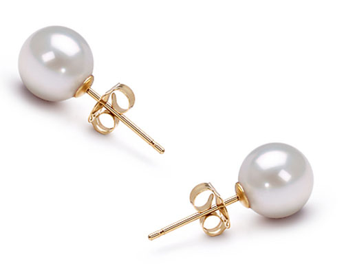 6mm AAA White Saltwater Akoya Pearl Earring with 14K Gold Stud