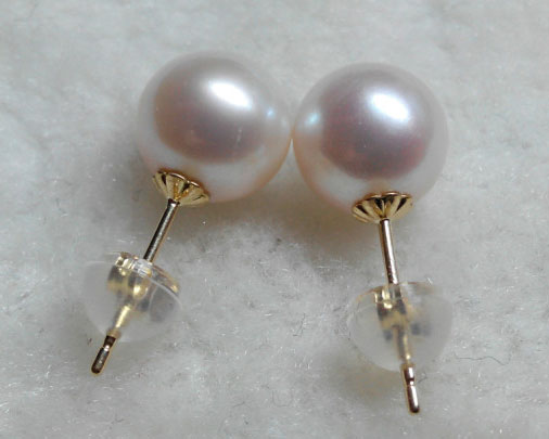 8-9mm AAA Akoya Pearl 14k Gold Stud Earring,Sold by Pair